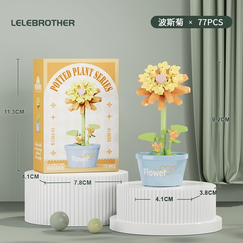 Combo 3 bộ Lắp Ghép Lego hoa cúc ba tư - 77 hạt - Full Box - Sku : LG-W1504-01 - (VAT 001-C3-11) - K115-T2-S1