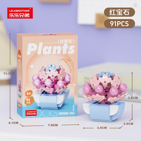 Combo 3 hộp lắp ghép cây hoa 91pcs. SKU: LG-W1505-02 ( VAT 001-C3-11 ) K115-T3-S2