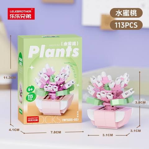 Combo 3 hộp lắp ghép cây hoa 113pcs. SKU: LG-W1505-03 ( VAT 001-C3-11 ) K115-T3-S3