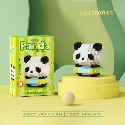 Combo 3 bộ lắp ghép gấu Panda 180pcs. SKU: LG-W1508-03-C ( VAT 001-C3-11 ) - K112-T3-S3