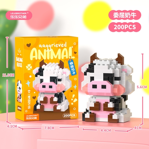 Combo 3 bộ lắp ghép động vật 200pcs. SKU: LG-W1501-16 ( VAT 001-C3-11 ) - K118-T3-S4