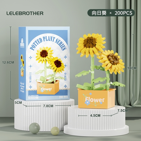 Combo 2 bộ Lắp Ghép Lego hoa hướng dương - 200 hạt - Full Box - Sku : LG-W1604-11 - ( VAT 001-C2-11 ) - K126-T2-S11