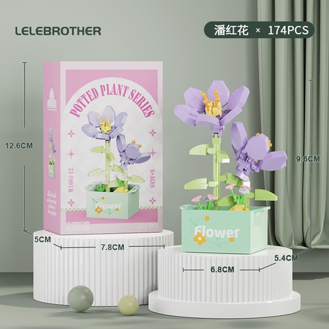 Combo 2 bộ Lắp Ghép Lego hoa nghệ tây - 174 hạt - Full Box - Sku : LG-W1604-12 -  ( VAT 001-C2-11 ) - K126-T2-S12