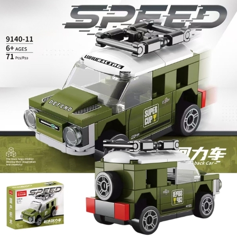 Đồ Chơi Lắp Ghép Lego Xe JEEP màu xanh lá - 71 hạt - Full Box - Sku : LG-41-08 - K54-T1-S7