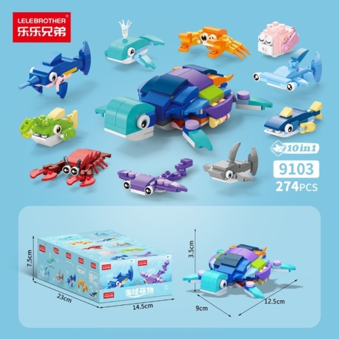 Đồ Chơi Lắp Ghép Lego Động Vật Biển Thời Tiền Sử Cute (10 IN 1) - 274 hạt - Full Box - Sku : LG-9103