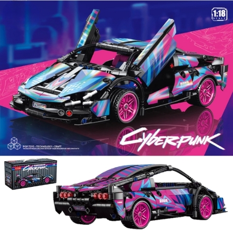 Đồ Chơi Lắp Ghép Lego Xe Lamborghini Màu Xanh Hồng  - 586 hạt - Full Box - Sku : LG-40-02 - K54-T4-S5