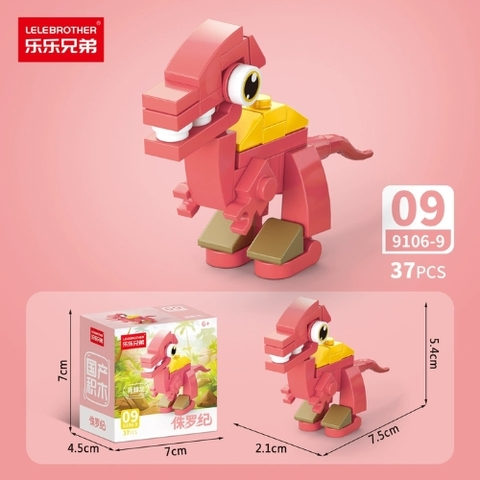 Combo 5 Bộ Lắp Ghép Mô Hình Khủng Long 37pcs. SKU: LG-9106-9 ( VAT 001-C5-11 ) - K135-T1-S16