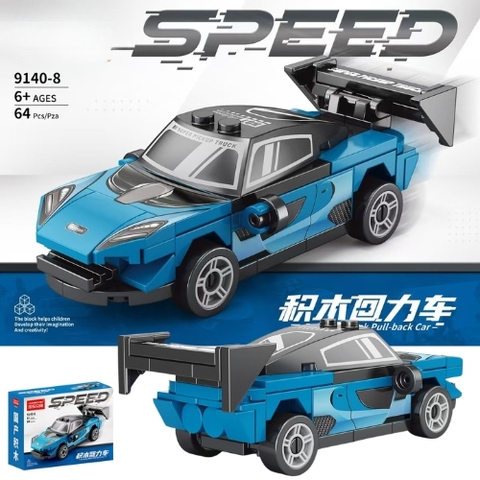 Đồ Chơi Lắp Ghép Lego Xe Đua Màu Xanh biển - 64 hạt - Full Box - Sku : LG-41-10 - K54-T2-S9