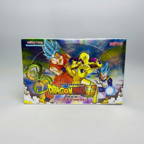 Pack anime Dragonball Supper - 1 Hộp = 36PACK - Mỗi pack có 5 thẻ- Cao 13cm - rộng 19cm - K31-T3-S11