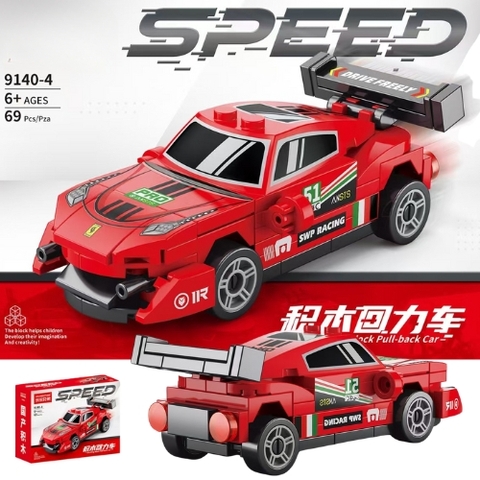 Đồ Chơi Lắp Ghép Lego Xe Đua Màu Đỏ - 69 hạt - Full Box - Sku : LG-41-12 - K54-T1-S9
