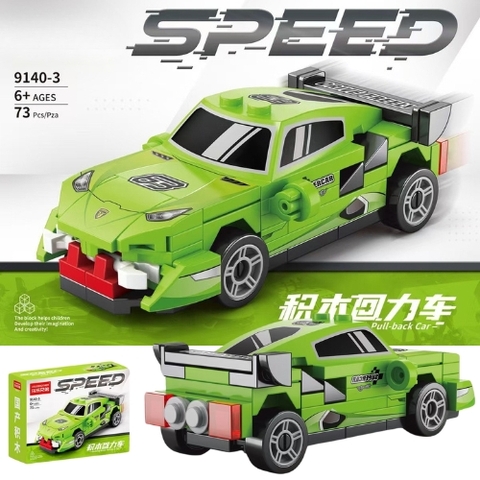 Đồ Chơi Lắp Ghép Lego Xe Đua Màu Xanh Lục - 73 hạt - Full Box - Sku : LG-41-03 - K54-T1-S3
