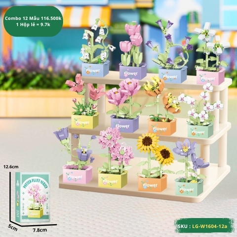 Đồ Chơi Lắp Ghép Combo 12 Mẫu Lego Các Loại Hoa ( Combo 12 mẫu Giá 116.500k / Tính lẻ là 1 Mẫu = 9.7k) - Full Box - Sku : LG-W1604-12a