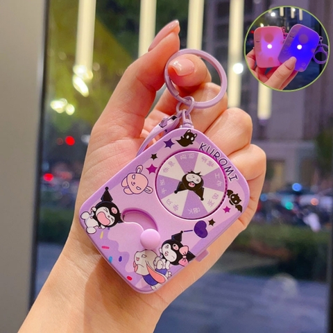 Móc Khóa gạt xoay tím kuromi ( Có Đèn ) - Dài 6.3cm , Rộng 4.5cm - Nặng 50gram - SKU : moc286a K76-T6-S11