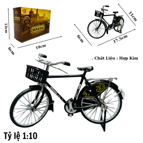 Mô Hình Xe đạp có giỏ 1:10 Hợp kim - Phụ kiện : bơm - Dài 17.5cm - rộng 6cm - cao 11cm - nặng ~ 500gram - FULL BOX : box màu SKU : oto160