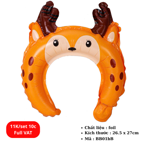 Set 10 Bóng bay đội đầu dễ thương - SKU : BB01bB -(VAT: 011-01-7) K2-T2-S6