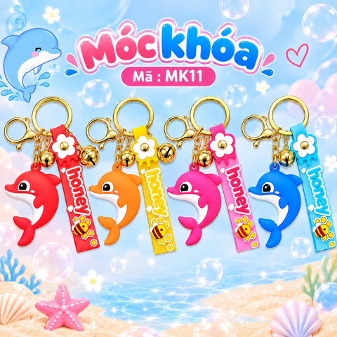 Móc khóa cá heo -SKU : mk10 - (VAT: MK001-5)