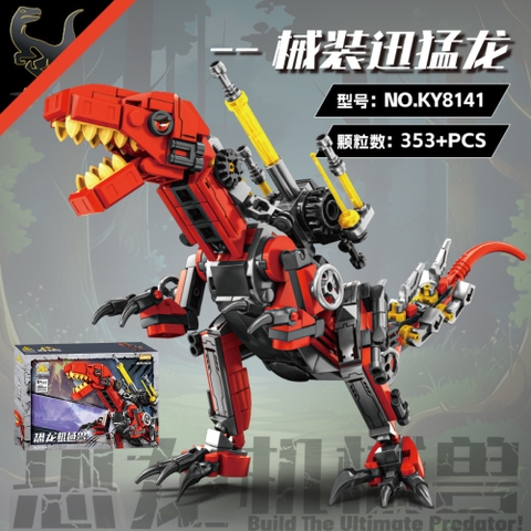 Đồ Chơi Lắp Ghép Khủng Long T-REX Đỏ - Hộp Dài : 35cm - Ngang : 25cm - Nặng : 1000gram - Full Box - SKU : LG-03-04 K58-T4-S8