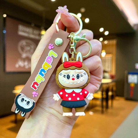Móc Khóa labubu nâu áo đỏ - Dây móc dài : 10cm - Mô Hình Cao : 6cm - Nặng : 50gram - No Box : bọc túi OPP K76-T2-S3