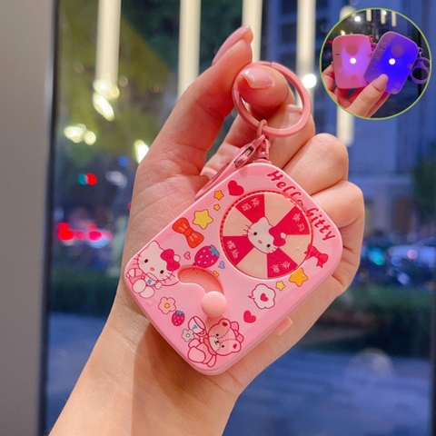 Móc Khóa gạt xoay hồng hello kitty ( Có Đèn ) - Dài 6.3cm , Rộng 4.5cm - Nặng 50gram - SKU : moc286h K76-T6-S11