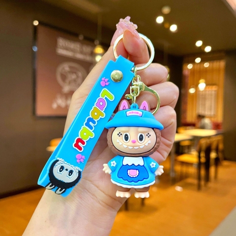 Móc Khóa labubu mũ váy xanh biển - Dây móc dài : 10cm - Mô Hình Cao : 6cm - Nặng : 50gram - No Box : bọc túi OPP K76-T2-S7