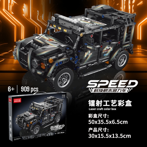 Đồ Chơi Lắp Ghép Lego Xe Jeep Đen Tỷ Lệ 1:18 - 909 Mảnh Ghép - Full Box - Sku : LG-3313 ( VAT 001-07-100 ) - K125-T4-S1