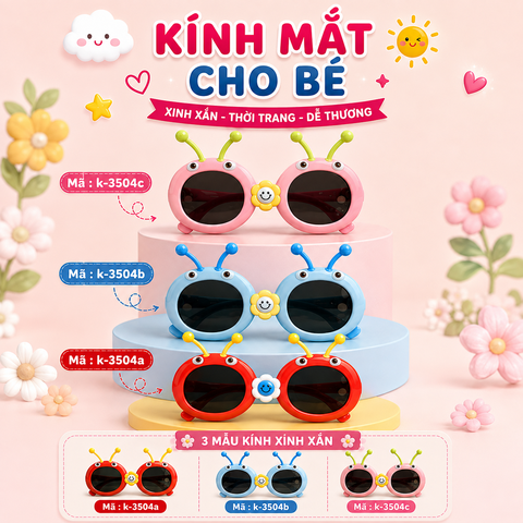 Kính mắt trẻ em dễ thương - SKU :  K-3504 - (VAT: 012-01-13*)