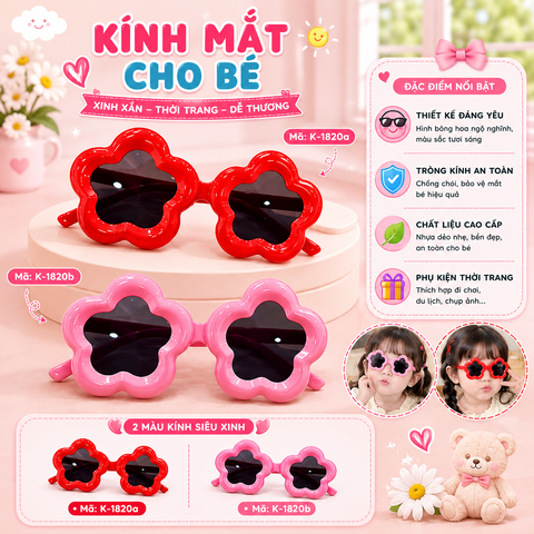 Kính mắt trẻ em dễ thương - SKU :  K-1820 - (VAT: 012-01-13*)