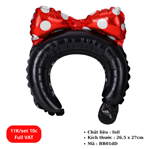 Set 10 Bóng bay đội đầu dễ thương - SKU : BB01dD -(VAT: 011-01-7) K19-T1-S10