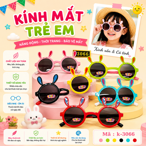 Kính mắt trẻ em dễ thương - SKU :  K-3066 - (VAT: 2012-01-6) - K1-T3-S11
