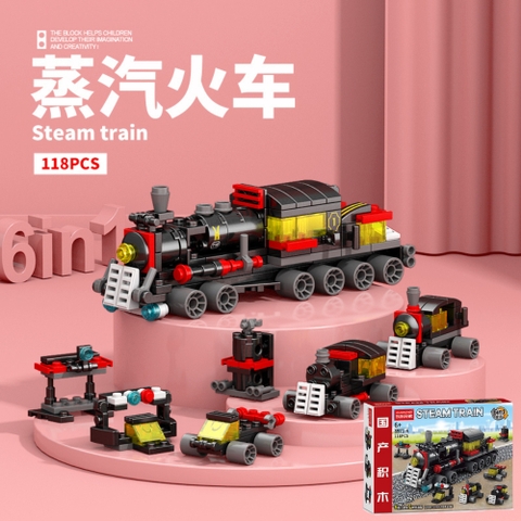 Đồ Chơi Lắp Ghép Lego Tàu Hoả (6 IN 1) - 118 hạt - Full Box - Sku : LG-8971-4 ( VAT 001-22-11 ) - K84-T2-S4