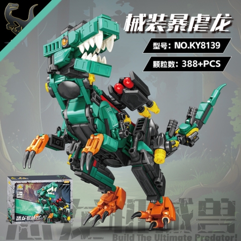 Đồ Chơi Lắp Ghép Khủng Long T-REX Xanh - Hộp Dài : 35cm - Ngang : 25cm - Nặng : 1000gram - Full Box - SKU : LG-03-02 -  K58-T4-S4