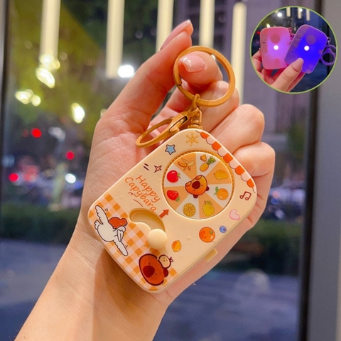 Móc Khóa gạt xoay nâu cappybara chim nâu ( Có Đèn ) - Dài 6.3cm , Rộng 4.5cm - Nặng 50gram - SKU : moc286fK76-T6-S11