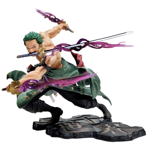 Mô hình One Piece Zoro 3000 thế giới có 2 đầu 3 vòng hắc kiếm - Loại có box nhựa - hộp màu  -  One Piece - Có Hộp Màu - N4-K5