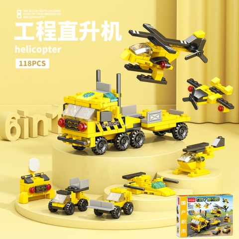 Đồ Chơi Lắp Ghép Lego Xe Máy Bay Vàng (6 IN 1) - 118pcs - Full Box - Sku : LG-8970-3 ( VAT 001-22-11 ) K116-T1-S7