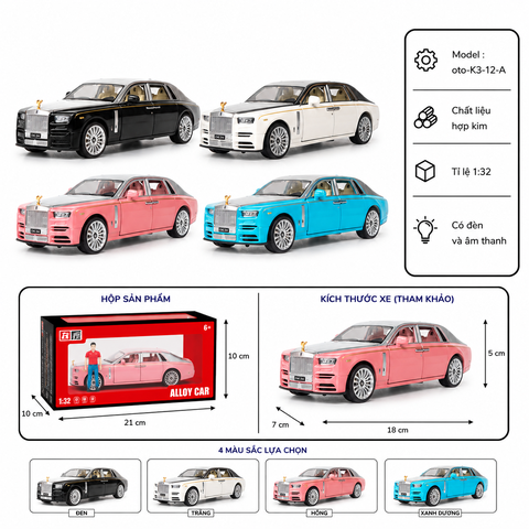 Xe hợp kim 1:32 - SKU : oto-K3-12-A - ( Vat : 002-810 !!! )