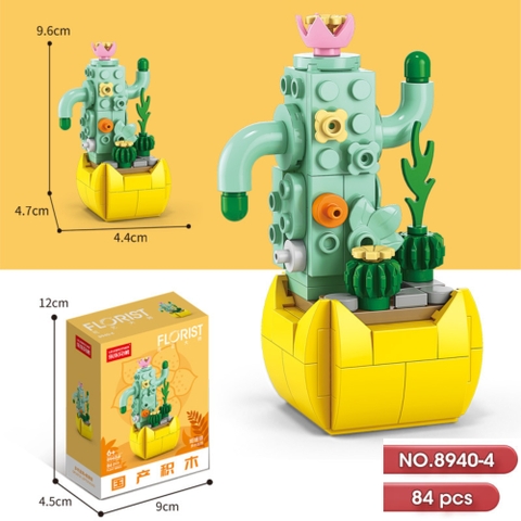 Bộ lắp ghép Hoa Xương Rồng - 84pcs. SKU: LG-8940-4 ( VAT 001-06-11 ) K130-T1-S4