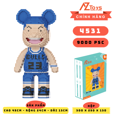 LG - 4531 - Bearbrick Sakuragi Xanh dương 45cm - Sỉ Lẻ 125k - Sỉ Thùng 118k - Thùng 12 con - Ship từ kho Hà Nội