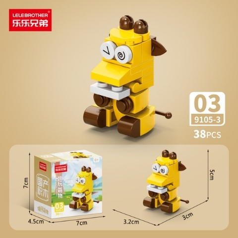 Combo 5 Bộ Lắp Ghép Mô Hình Động Vật 38pcs. SKU: LG-9105-3 ( VAT 001-C5-11 ) K133-T2-S3