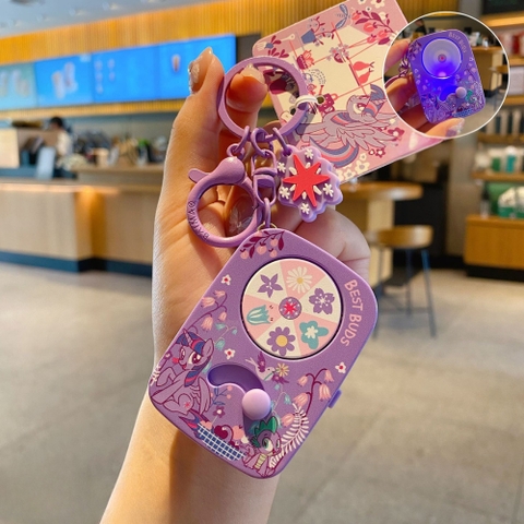 Móc Khóa gạt xoay tím kỳ lân ( Có Đèn ) - Dài 6.3cm , Rộng 4.5cm - Nặng 50gram - SKU : moc286c K76-T4-S5