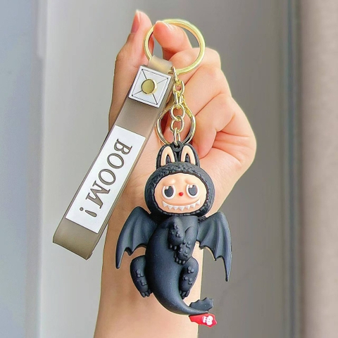 Móc Khóa labubu cosplay rồng đen bay - Dây móc dài : 10cm - Mô Hình Cao : 7cm - Nặng : 50gram - No Box : bọc túi OPP K76-T1-S4