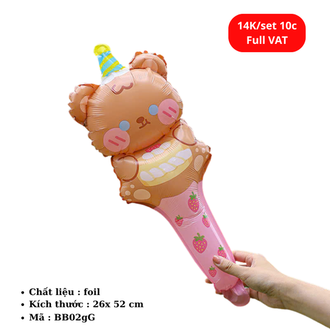 Set 10 Bóng bay cầm tay dễ thương cho bé - SKU : BB02gG -(VAT : 011-02-7) - K18-T1-S5
