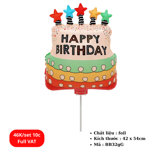 Set 10 chiếc Bóng bay dễ thương cho bé (có que cầm tay) - SKU : BB32gG - (VAT: 011-04-29*) - K1-T1-S7