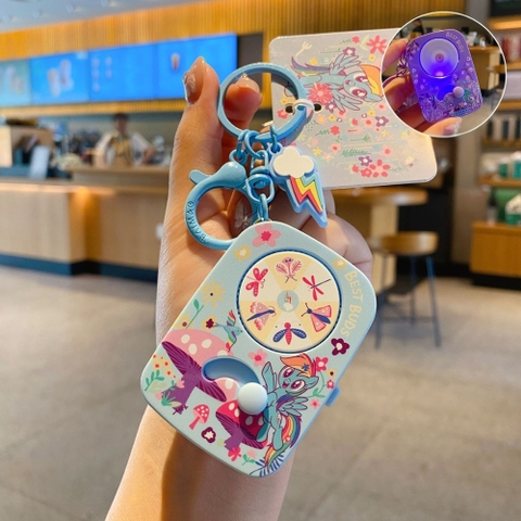 Móc Khóa gạt xoay xanh dương nhạt kỳ lân ( Có Đèn ) - Dài 6.3cm , Rộng 4.5cm - Nặng 50gram - SKU: moc286d - (Vat: MK001) - K76-T6-s11