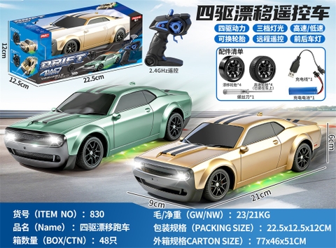 Đồ Chơi Xe Ô tô Điều Khiển Drift Racetrack Dodge Hellcat RC Car - SKU: DK-830 ( VAT 009-02-100 )