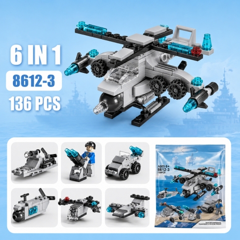 Bộ Lắp Ghép Robot Chiến Đấu 6in1 136pcs. SKU: LG-8612-3-  ( Vat : H781 !!! )  - K85-T3-S3
