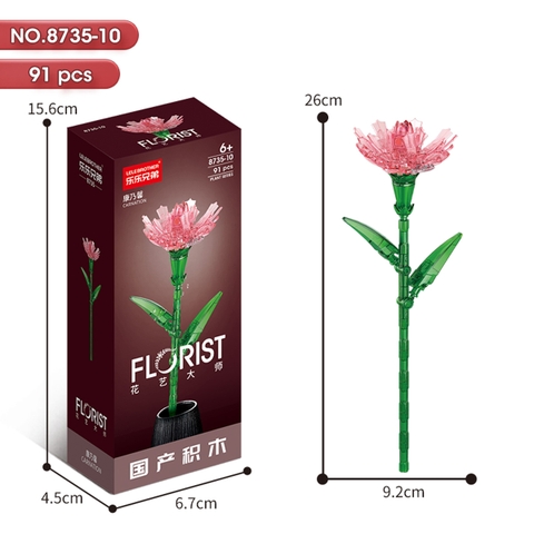 Bộ Lắp Ghép Cành Hoa Cẩm Chướng 90pcs. SKU: LG-8735-10 (VAT 001-06-11) - K129-T3-S10