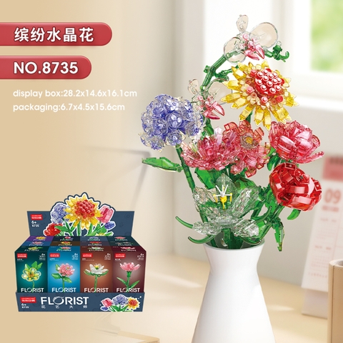 Combo 12 Mẫu Bộ Lắp Ghép Cành Hoa. SKU: LG-8735 (VAT 001-C12-150) K104-T1-S12