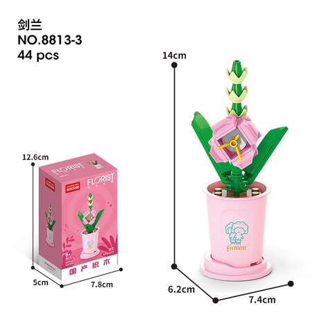 Combo 2 Bộ lắp ghép Hoa Lay Ơn - Cung Song Tử 44pcs. SKU: LG-8813-3-C (VAT 001-C2-11) - K119-T3-S3