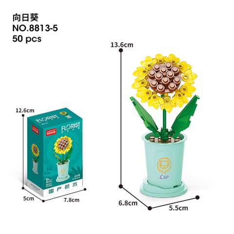 Combo 2 Bộ lắp ghép Hoa Hướng Dương - Cung Sư Tử50pcs . SKU: LG-8813-5-C (VAT 001-C2-11) - K119-T3-S5