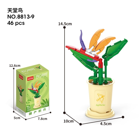 Combo 2 Bộ lắp ghép Hoa Thiên Điểu- Cung Nhân Mã 46pcs. SKU:LG-8813-9-C (VAT 001-C2-11) - K119-T3-S9